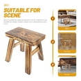 thumbnail image 3 of QUMONIN Rustic Wood Stool for Bathroom, Kitchen, or Plant Stand, 3 of 6