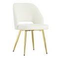 thumbnail image 6 of Living Room Chair Set of 2, Upholstered Dining Chair with Back and Metal Legs, Modern Accent Chair for Bedroom Dining Rom Dorm, White, 6 of 7