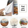 thumbnail image 4 of Peel and Stick Wallpaper Canvas Rustic Vintage Countryside Landscape Watercolour Haystacks Trees Modern Art Wall Mural Decor Self Adhesive and Removable 69in x 98in, 4 of 6