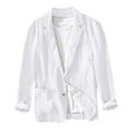 thumbnail image 6 of gbyLJF Men's Casual One Button Linen Suit Jackets Solid Color Slim Fit Sport Coat with Pockets Lightweight Business Blazer, 6 of 7
