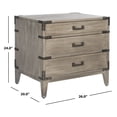 thumbnail image 3 of SAFAVIEH Couture Nisha Glam Nightstand with 3 Drawers, Light Grey, 3 of 16