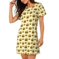 thumbnail image 2 of Sikiie Burgers And Hot Dogs Print Women's Short-sleeved Nightdress, Round Neck Pullover Nightdress Pajamas Summer Home Wear, 2 of 6