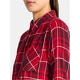 thumbnail image 4 of Time and Tru Women's Flannel Shirt with Long Sleeves, Sizes XS-XXXL, 4 of 5