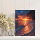thumbnail image 2 of Qisvanset 12x16 Inch Tropical Beach Sunset Canvas Wall Art, Palm Tree Ocean Seascape Exotic Island Coastal Home Decor, 2 of 8