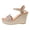 Khaki, variant on Rokment Womens Glitter Rhinestones Espadrilles Wedge Sandals Elegant Trendy Open Toe Ankle Strap Platform Chunky High Heels Beach Summer Casual Dressy Shoes for Bride Wedding Black Size 6.5