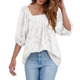 thumbnail image 1 of Sonducket Blusa de mujer de manga corta, camisa holgada, ropa de verano para mujer Prendas para la parte del cuerpo Blanco L, 1 of 6