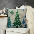 thumbnail image 2 of YINGXI Winter Holiday Decor Throw Pillow Cover Farmhouse Green Christmas Decorations Snowflake Tree Merry Christmas Let It Snow Christmas Decorative Cushion Covers for Sofa/Couch/Porch 20x20in, 2 of 5
