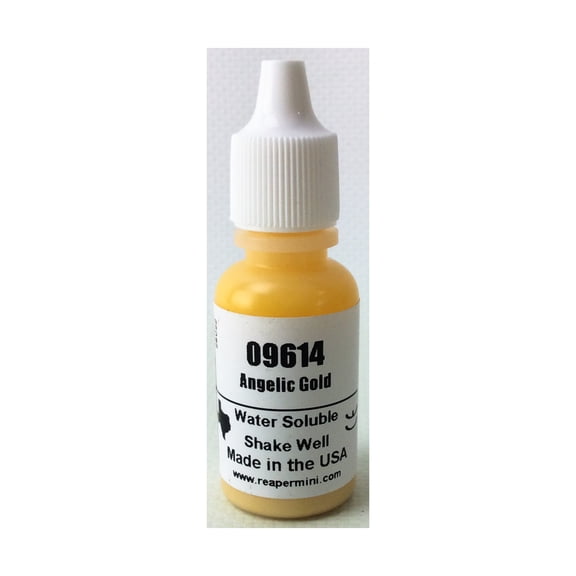 Angelic Gold Acrylic Reaper Master Series Hobby Paint .5oz Dropper Bottle Reaper Miniatures