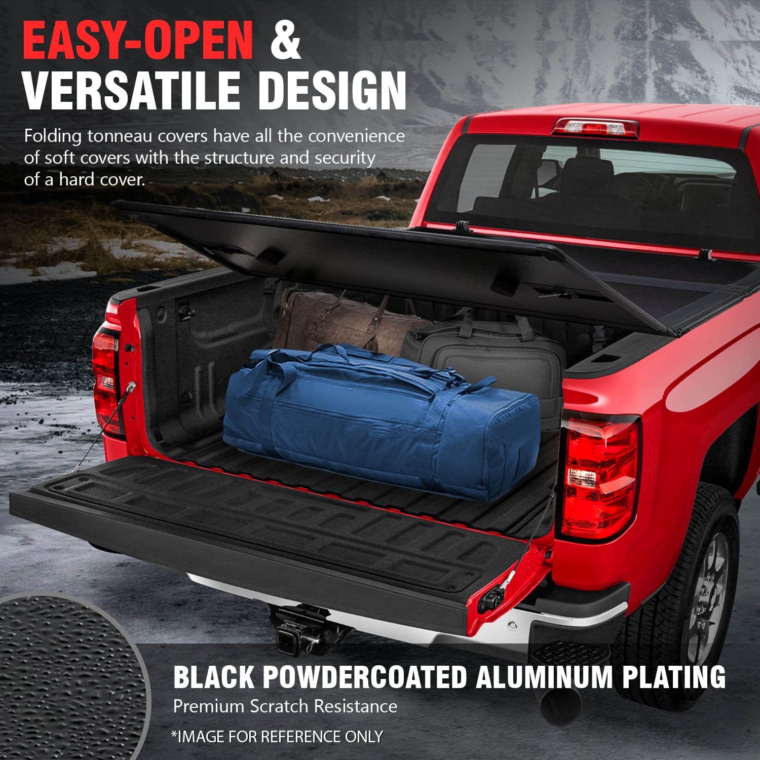 DNA Motoring Hard Solid Tri-Fold Tonneau Cover for 2015-2020 Ford F150 Truck 6.5 Ft Short Bed