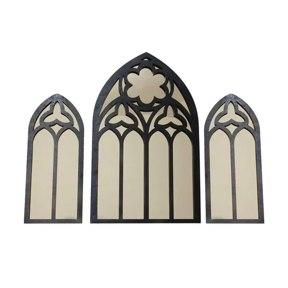 3 espejos góticos para decoración de pared, espejos de pared arqueados decorativos, espejo de tocador dorado