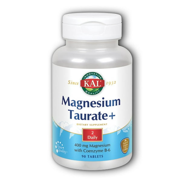 KAL Magnesium Taurate Plus 400mg w/ Coenzyme B6 Highly Bioavailable