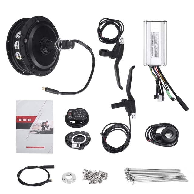 Rear Wheel Hub Motor Set, 48V 500W Electric Bicycle Conversion Kit with KT -900S LCD Display Meter for 12G Wheel