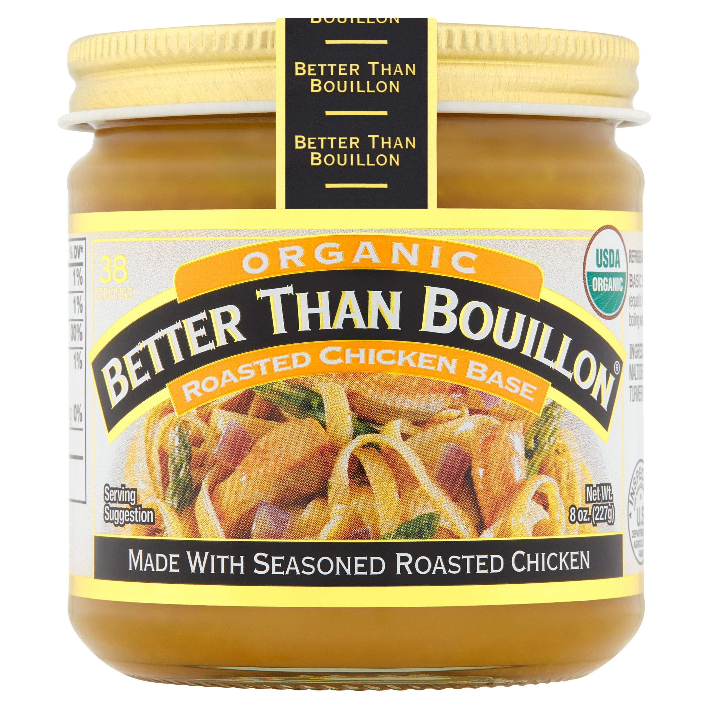 (6 pack) Better Than Bouillon Organic Roasted Chicken Base, Shelf-Stable, 8 oz Jar