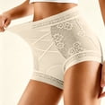 thumbnail image 2 of Womens Butt Lifting Panties High Waisted Full Coverage Briefs Solid Color Soft Stretchy Underwear Sleepwear Beige 2XL, 2 of 6