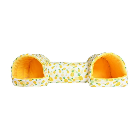 Guinea Pig Bed Hideout Tunnel, EDHITNR Cozy Washable Small Animal House Cave, Non-Slip Bottom Pet Bed for Rabbits Chinchillas Hamsters Ferrets