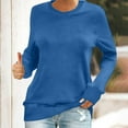 thumbnail image 2 of AherBiu Long Sleeve Tops for Women Crewneck Sweatshirt Basic Solid Color Top Tees Shirt Tshirts Pullover, 2 of 6