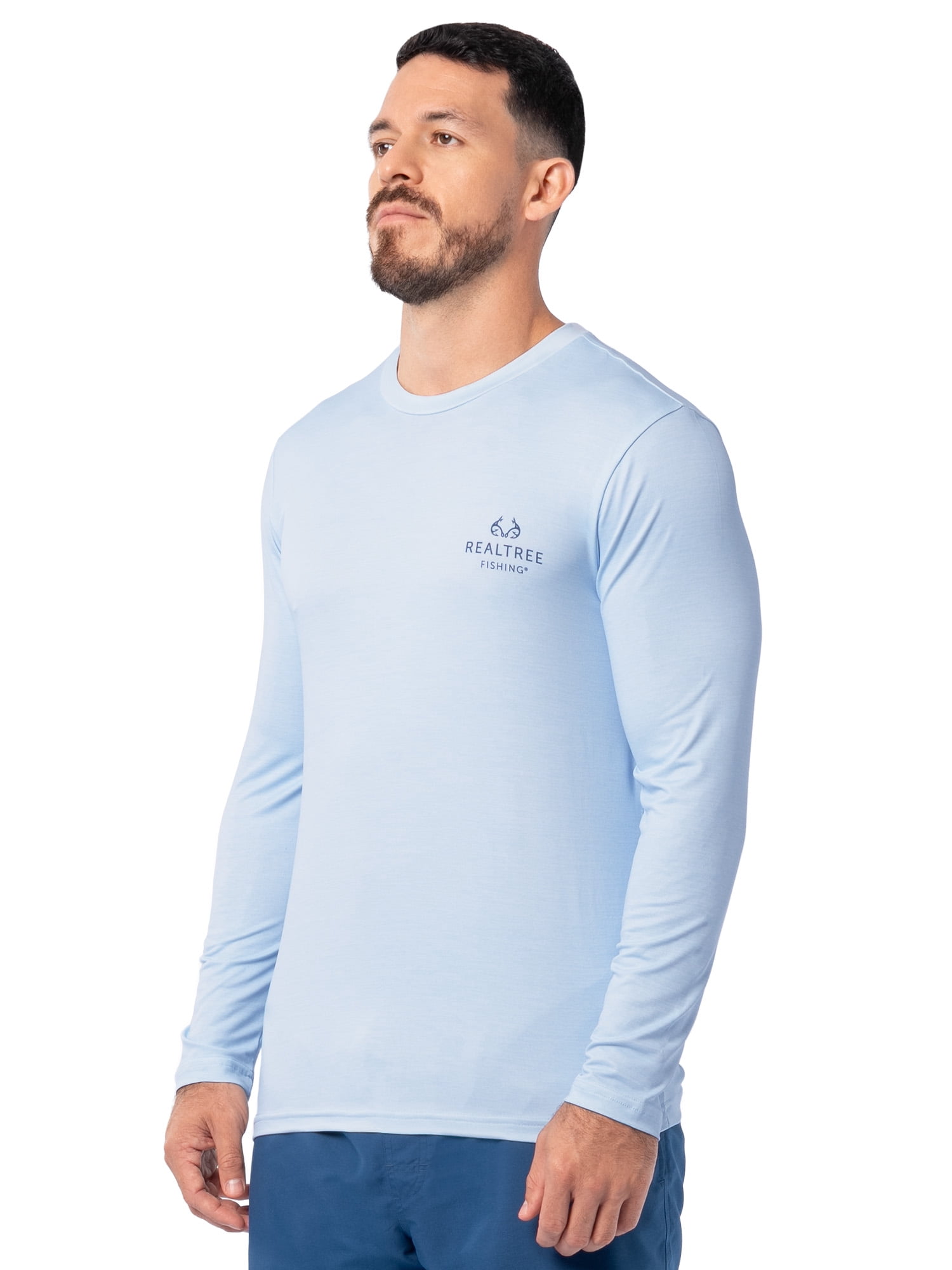 Realtree Men's Fishing Sport Americana UPF30 Long Sleeve Performance Crew Top, Size S-3XL