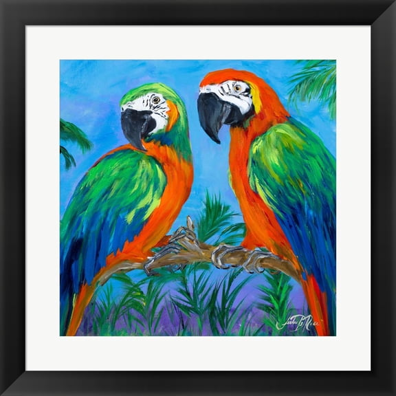 Island Birds Square I by Julie DeRice, Framed Wall Art, 19.5W x 19.5H