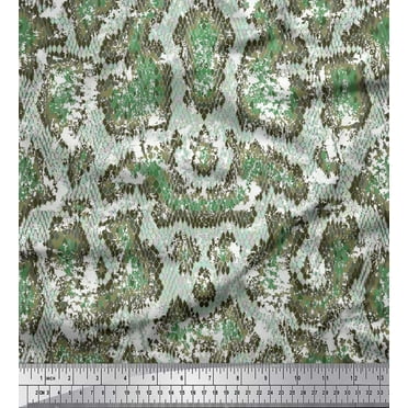 Soimoi Cotton Duck Fabric Snake Animal Skin Printed Fabric 1 Yard 42 Inch Wide