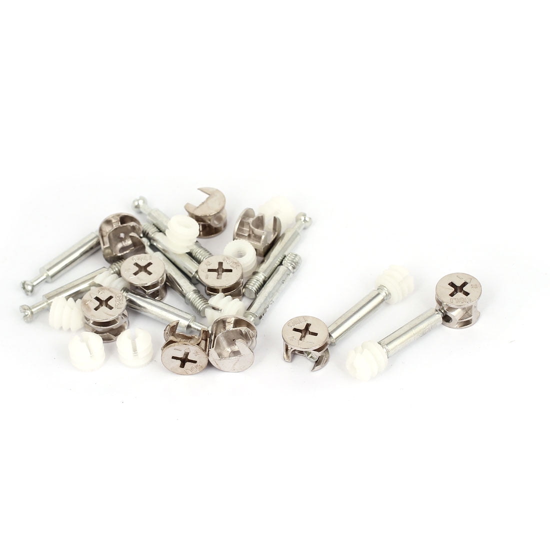 20 x Furniture Cabinet Side 15mm Dia Cam Fittings Dowel and Inserted Nut Plastic 