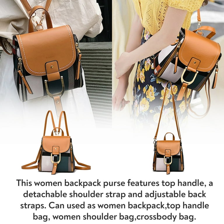DASTI Mini Backpack Purse For Women Brown Convertible Small Womens Bags  Bagpacks Bag Packs Back Pack Purses la Mochila de las Mujeres - Walmart.com