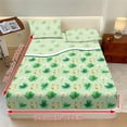 thumbnail image 2 of ZIATUBLES Full Sheets Set 3 Pieces, Cooling St. Patrick's Day Bed Sheets, Soft Cozy Bedding 9.8" Standard Pocket Sheets with Elastic Bottom Straps, Shamrock Golden Horseshoe Daisy, 2 of 5