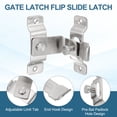 thumbnail image 3 of Candado de puerta de granero Uxcell, (Grande, Plata) (1 Set), Candado de gancho de seguridad de acero inoxidable de 90 grados con tornillo, adecuado para - Cerca/Granero/Puerta/Armario/Closet, 3 of 7