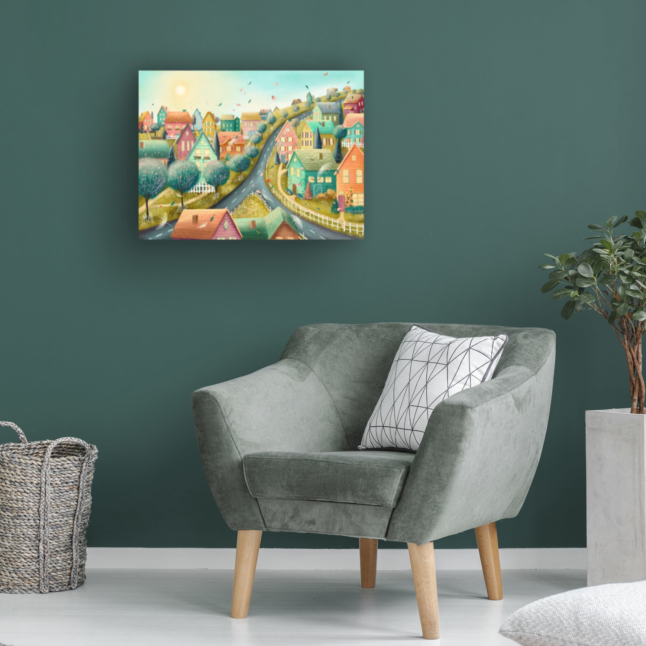 Canvas Wall Art - Christine Rotolo 'Spring Neighborhood' Wall Art for Living Room, Bedroom, or Office Décor by Trademark Fine Art - 24 x 18 Inches
