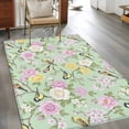thumbnail image 2 of Sage Green Spring Floral Area Rugs 4'x6', Small Throw Rugs for Office Bathroom, Elegant Farmhouse Flowers Birds Watercolor Indoor Outdoor Rug Non-Slip Low Pile Carpet Runner Reversible Floor Mats, 2 of 8