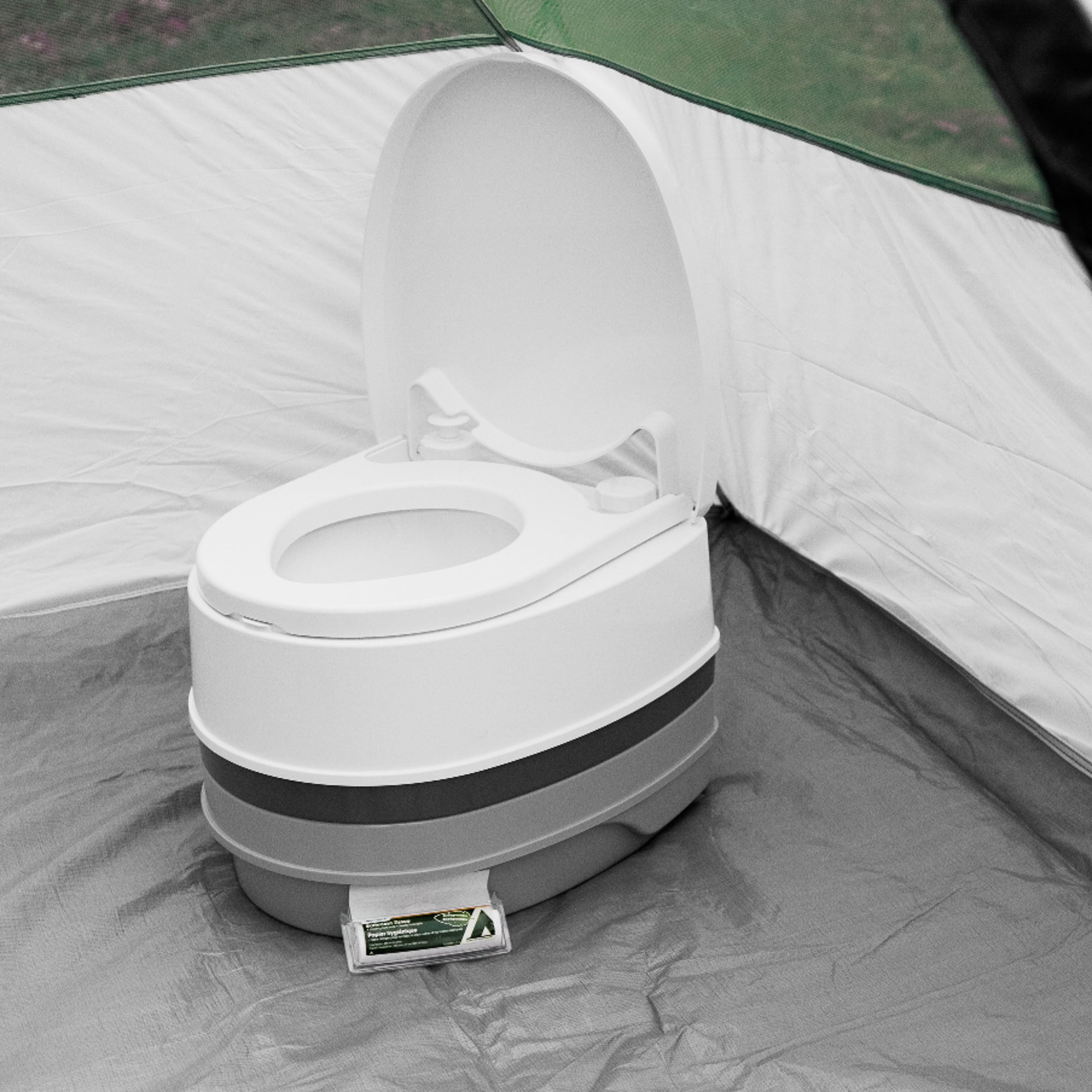 Camco Premium Portable Travel Toilet , 2.6 Gallon, Measures 13 5/8-inches (H) x 16 5/16-inches (W) x 18 5/8-inches (D) (41535) , White