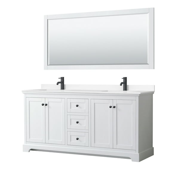 Wyndham Collection Wcv232372d-Vca-M70 Avery 72" Free Standing Double Basin Vanity Set -