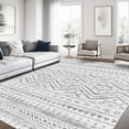 thumbnail image 2 of 8x10 Area Rug for Living Room Moroccan Washable Rugs Non Slip Indoor Floor Carpet Foldable Large Soft Area Rug for Dining Room Bedroom with Low Pile(Grey,8'x10'), 2 of 5