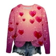 thumbnail image 2 of Jsaierl Chandails en Molleton pour Femmes Saint-Valentin Mignons Imprimé Cœur Chandails en Molleton Tendance Chandail Col Rond Décontracté Manches Longues pour Femmes, 2 of 4