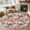 White Red, variant on Round Rugs 3.3 Ft, Pink Spring Floral Non Slip Area Rugs for Kitchen Bedroom Entryway, Vintage Summer Botanical Washable Carpet Runner Rug Floor Mats for Bedroom Home Decor