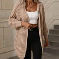 thumbnail image 4 of Vedolay Women Long Cardigan Button Down Long Sleeve Soft Knit Cardigan Coat Beige,XL, 4 of 5