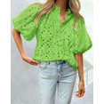 thumbnail image 3 of Remera PRETTYGARDEN Verano 2025 Encaje Cuello en V Verde Talle L, 3 of 7