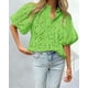 thumbnail image 3 of Remera PRETTYGARDEN Verde Pasto Cuello en V con Encaje XXL, 3 of 7