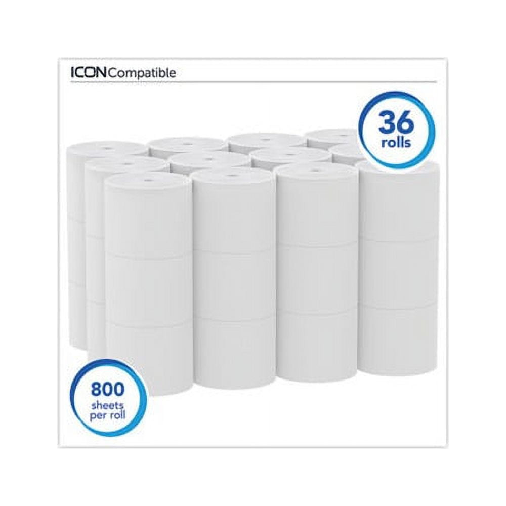 Essential Extra Soft Coreless Standard Roll Bath Tissue Septic Safe, 2-Ply, White, 800 Sheets/Roll, 36 Rolls/Carton
