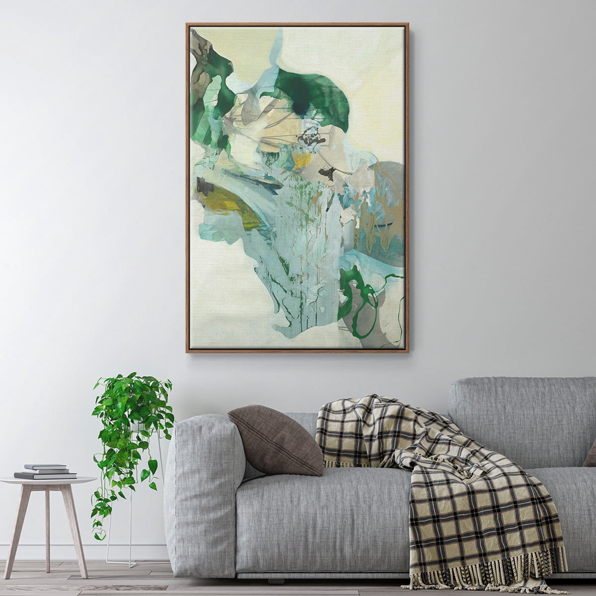 Ivy Framed Premium Gallery Wrapped Canvas - Ready to Hang - 27 x 41 - Walnut Floating Frame