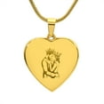 thumbnail image 6 of Couple King Queen Engraved Heart Necklace Stainless Steel or 18k Yellow Gold Finish 18-22" Chain, 6 of 15