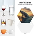 thumbnail image 6 of Yiaed Sunset Ocean Whale Print Leather Coasters for Drinks - Cup Coasters Coffee Table Kitchen Table Bar, Home & Office Gifts Handmade Drink Coasters-Hexagon, 6 of 6