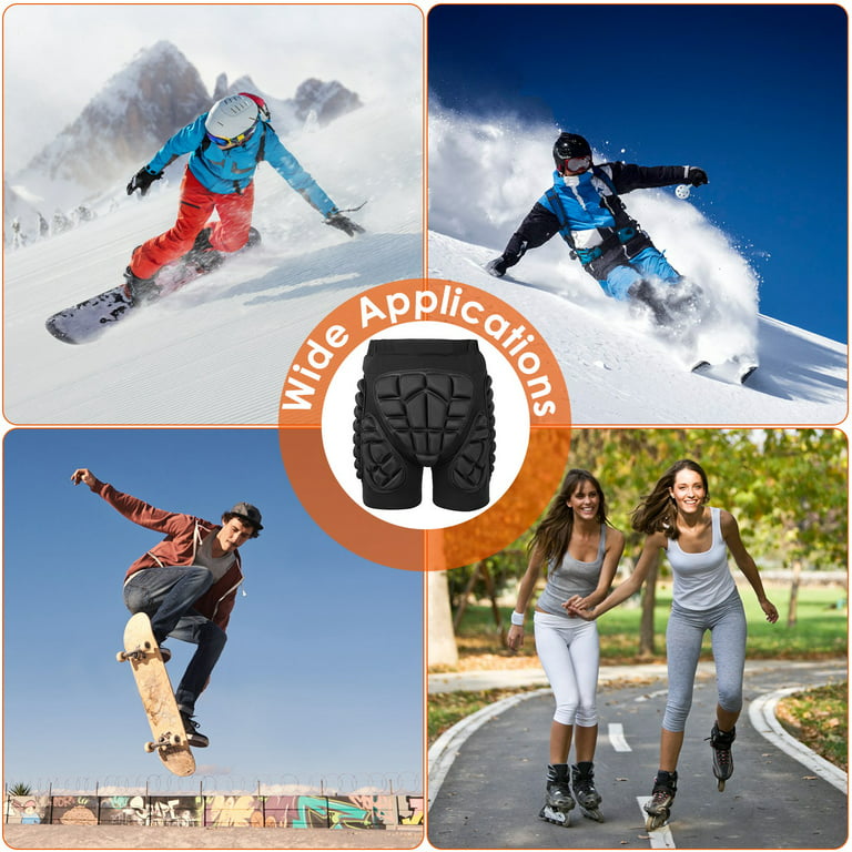 Protective Shorts for Skiing Snowboarding Skating Skateboarding, iMounTEK  Breathable Unisex Protective Shorts for Hip Butt Tailbone, 3D Hip  Protection