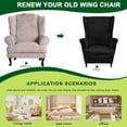 thumbnail image 4 of Piece Wingback Chair Cover Printed Wing Chair Slipcovers Stretch Wingback Armchair Covers Furniture Protector with Elastic Bottom for Living Room Bedroom Wingback Chair, 4 of 7