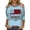 Blue, variant on Womens 250th Anniversary Usa Shirt Patriotic Crew Neck 3/4 Sleeve Shirt 4th Of July Graphic Tshirts Red L