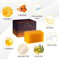 thumbnail image 5 of Kojic Acid Dark Spot Remover Soap Bars with Vitamin C, Retinol, Collagen, Turmeric - Original Japanese Complex Infused with Hyaluronic Acid, Vitamin E, Shea Butter, Castile Olive Oil (2 Pack), 5 of 5