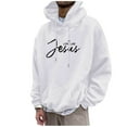 thumbnail image 4 of Valora Men Sweatshirt Men's Hoodies Sweatshirts Product Title Unisex Autumn Winter Solid Color Coconut Print Hooded Sweater with Long Sleeves and Front Pocket Comfortable Everyday Wear White L, 4 of 6