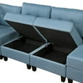 thumbnail image 2 of Lexicon Garren Textured 6-Piece Sectional with Storage in Blue, 2 of 8