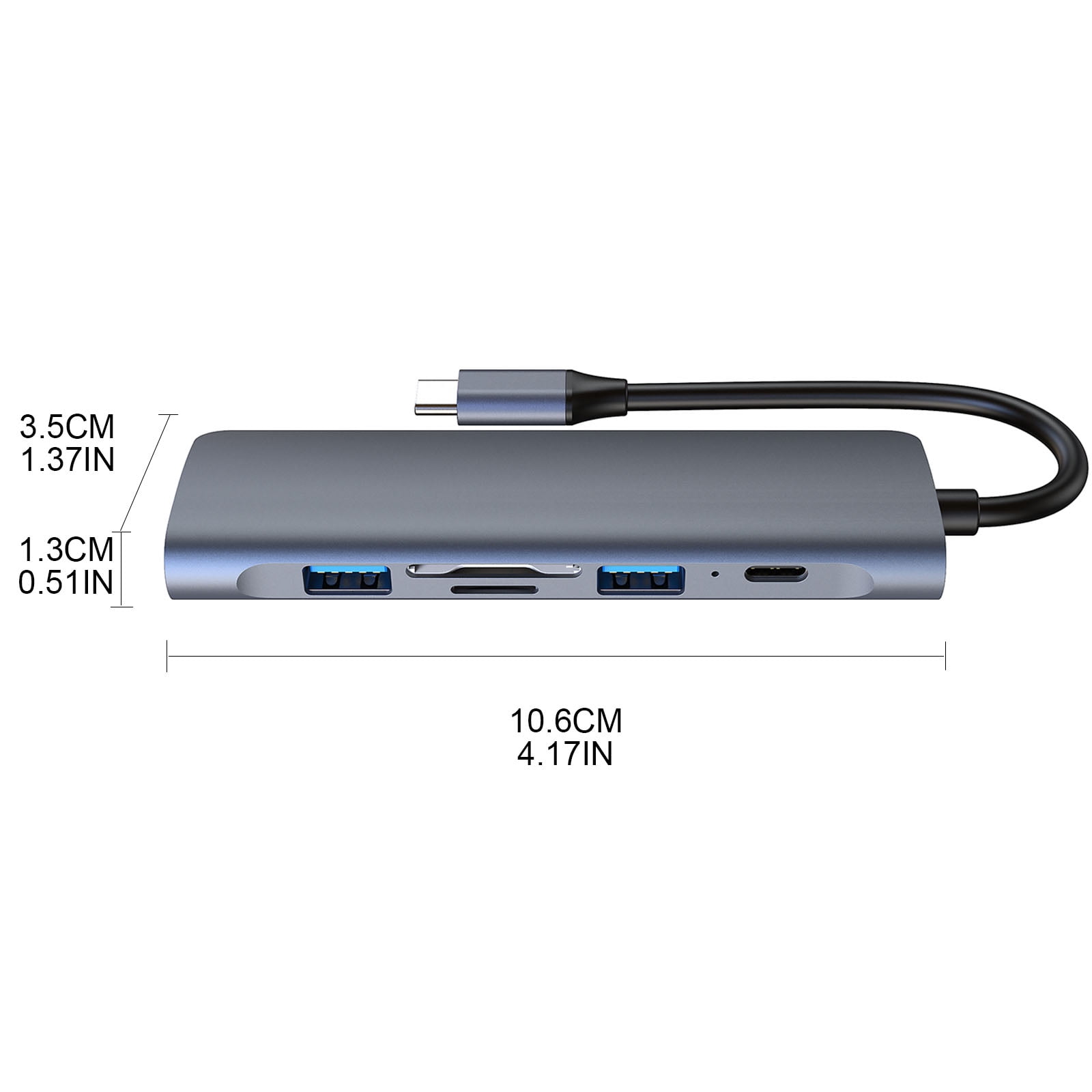 Ultra-fast Dock Station 6 in 1 USB C Hub 5gbps Secure Data Transfer Hub Type C to USB TF Adapter PD Synchronous Use