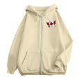 thumbnail image 4 of Certgust Zip Up Hoodie Women Womens Letter Print Zip Hoodie Drawstring Casual Sweatshirt Long Sleeve Top with Pockets Oversized Fall Jacket for Layered Everyday Outfits, 4 of 5