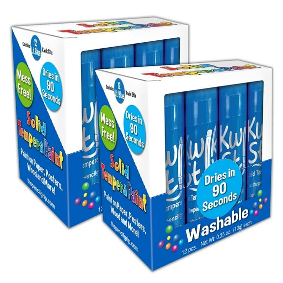 Kwik Stix Tempera Paint Sticks, Single Color Pack, Light Blue, 12 per Pack, 2 Packs